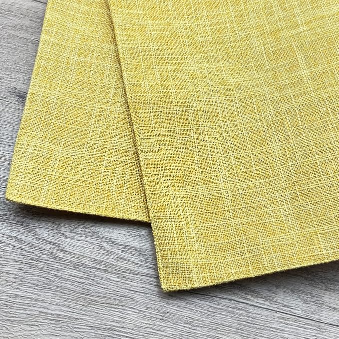 Weabetfu Cloth Placemats Set of 6 Heat Resistant Dining Table Placemmats Cotton Linen Machine Washable Kitchen Table Mats Wrinkle Free Thick Fabric Place Mat,Easy to Clean,13"x19" Yellow