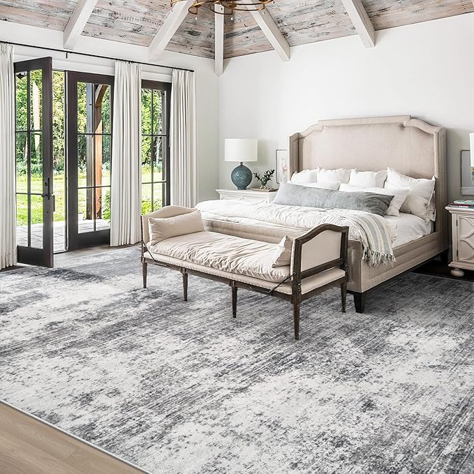 8x10 Area Rugs for Living Room: Washable Modern Abstract Rug Large Soft Non Slip Living Room Rug Indoor Low Pile Carpet for Bedroom Dining Room Home - Grey