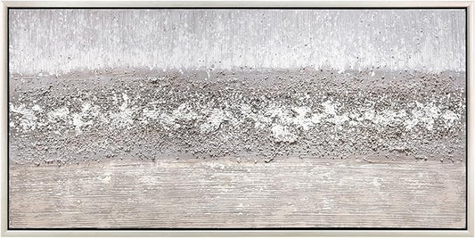 Empire Art Direct Tranquil Horizon Textured Glitter Hand Painted Framed Canvas Wall Art, Ready to Hang, Living Room, Bedroom & Office, 24"x48"x1.5"