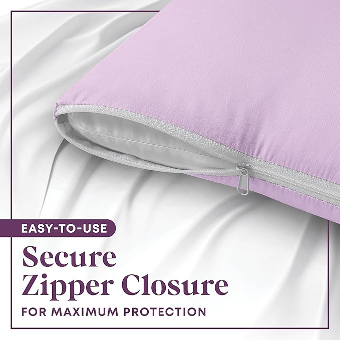 CirclesHome Pillow Protectors Single Pack Body (20 x 55) Zippered - 100% Cotton Breathable Pillowcases - Protects Pillows from Dirt, Dust and Debris (Body- Single Pack - 20x55)