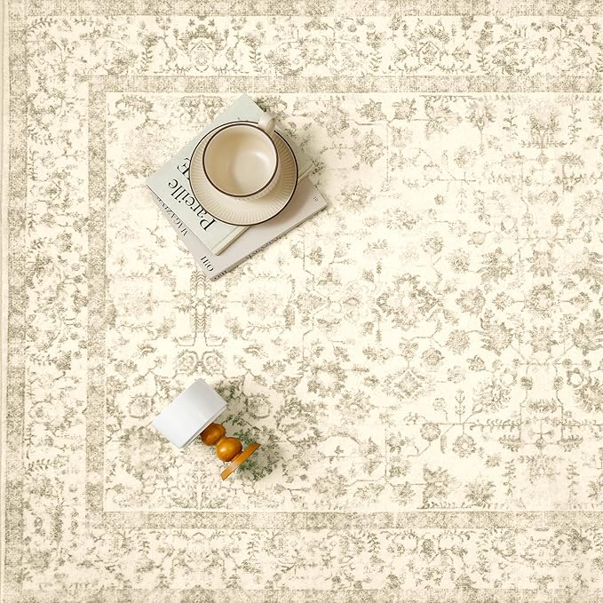 2x6 Brown Runner Rug Hallway Non Slip Kitchen Vintage Distressed Long Carpet Indoor Machine Washable Retro Floral Bedroom Accent Throw Rug for Office Laundry Bathroom Dining Living Room