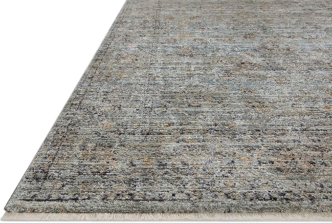 Loloi Jean Stoffer Katherine Collection KES-01 Ocean/Gold 9'-6'' x 9'-6'', .25" Pile Height, Round Area Rug