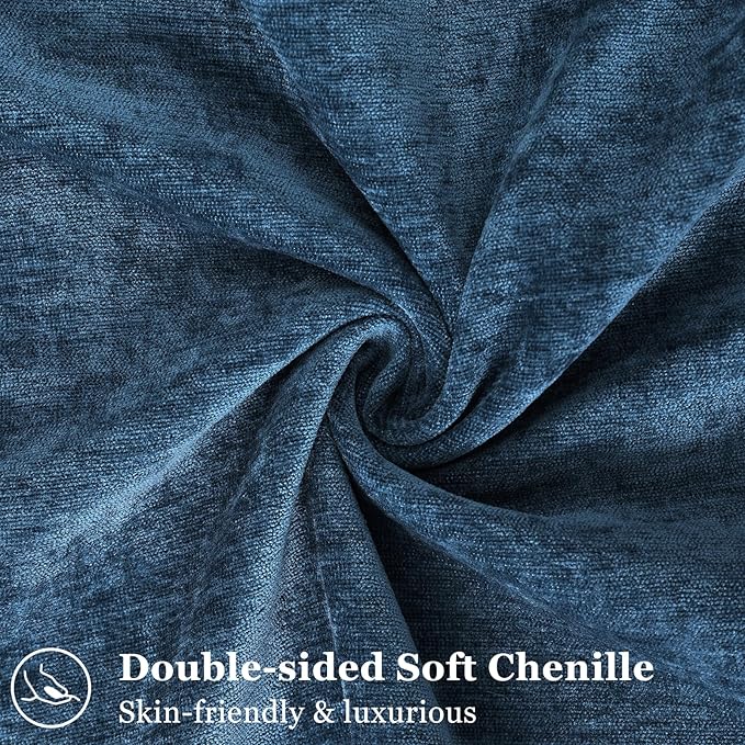 decorUhome Christmas Couch Throw Pillow Covers 24x24 Set of 2, Decorative Soft Euro Velvet Neutral Chenille Pillow Covers with Elegant Design for Sofa Bed Living Room Home Decor, Poseidon