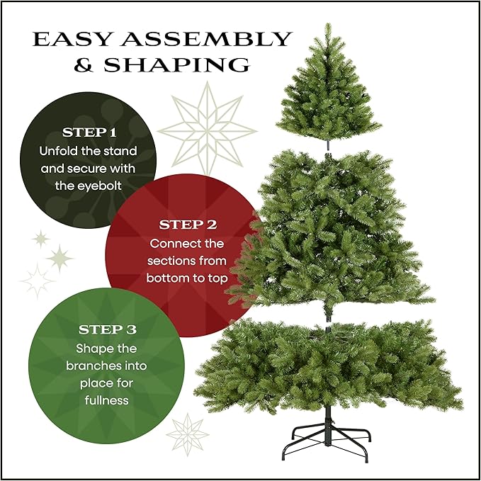 National Tree Company 7.5 ft Pre-Lit Downswept Douglas Fir Artificial Christmas Tree, 750 Clear Lights, 1,867 Tips, Includes Stand, Green
