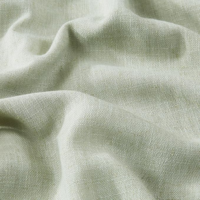 Vision Home Soft Green Pinch Pleated Full Blackout Curtains Linen Blended Room Darkening Window Curtains 72 inch for Living Room Bedroom Thermal Insulated Pinch Pleat Drapes with Hooks 60" Wx72 Lx1