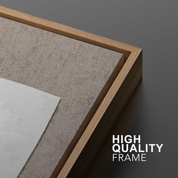 SIGNWIN Framed Canvas Print Wall Art Set Art Deco Grunge White Polygons Abstract Shapes Cozy Neutral Minimal Decorative Nordic Zen Bohemian for Living Room, Bedroom, Office - 16"x24"x2 Natural