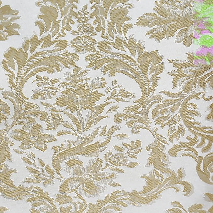Ultimate Textile Miranda 60 x 144-Inch Rectangular Damask Tablecloth Champagne Ivory Cream