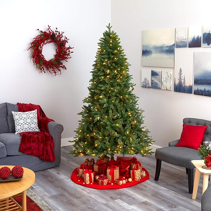Nearly Natural 7ft. New Hampshire Fir Artificial Christmas Tree with 450 Clear LED Lights