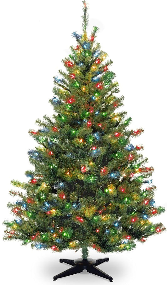 National Tree Company 6 ft Pre-Lit Kincaid Spruce Artificial Christmas Tree, 400 Multicolor Lights, 700 Tips, Includes Stand, Green
