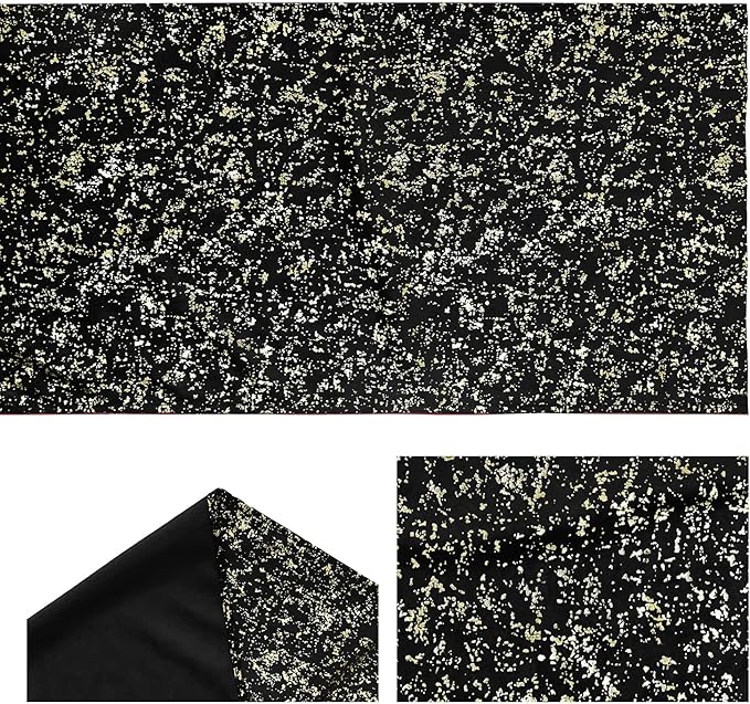 Artoid Mode Black Dutch Fleece Table Runner, Glitter Metallic Foil Holiday Kitchen Dining Table Decoration for Home Party Decor 13x108 Inch