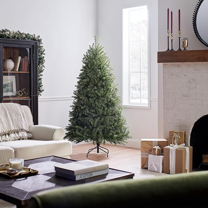 National Tree Company 6 ft Unlit Dunhill Fir Artificial Full Christmas Tree, 1,430 Tips, Includes Stand, Green