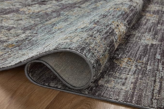 Loloi Jean Stoffer Katherine Collection KES-04 Ink/Jade 9'-6" x 9'-6", .25" Pile Height, Round Area Rug