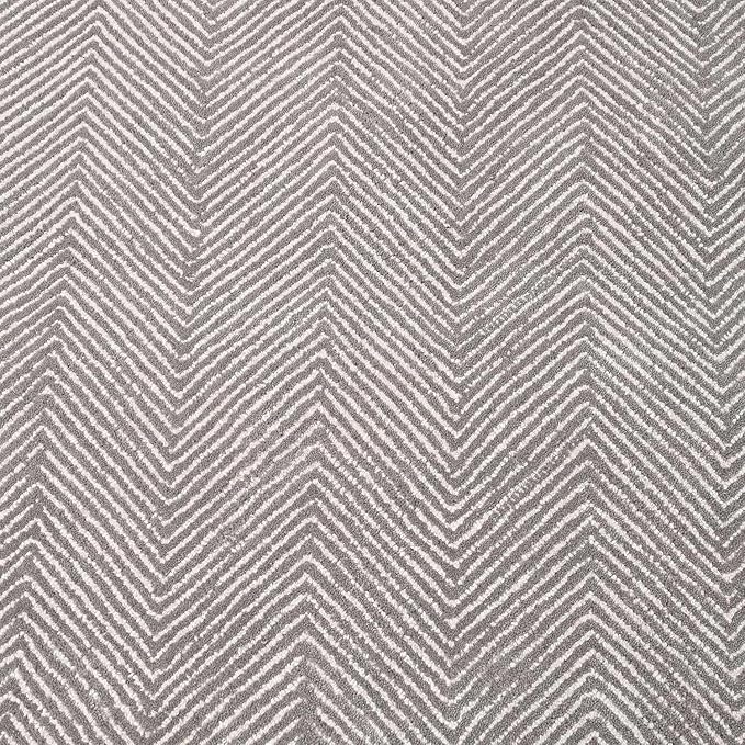 Modern Herringbone Chevron Collection Handcrafted Wool Area Rug - Durable, Zigzag Pattern, for High Traffic, Contemporary Design for Living Room, Bedroom, Dining Room Decor (Smoke Grey, 5' round)