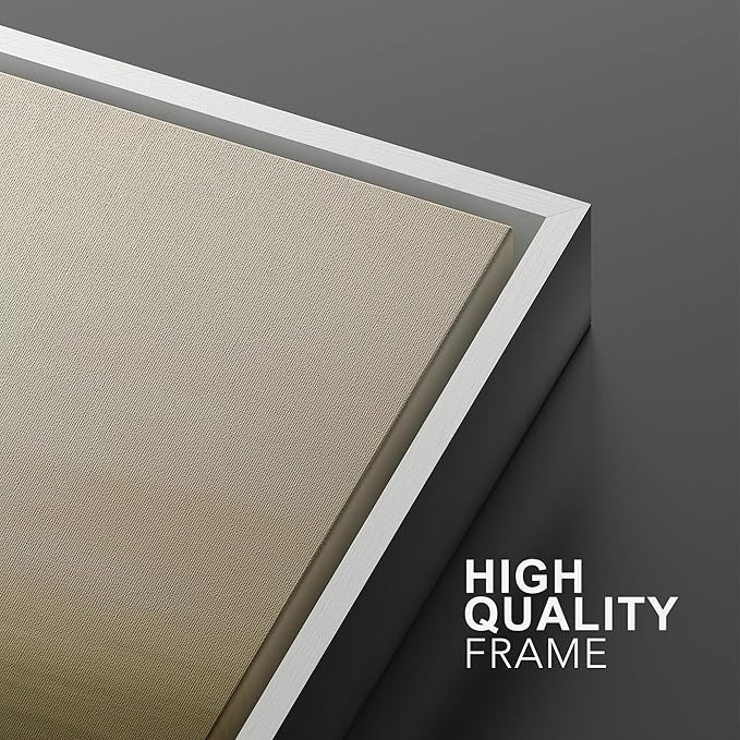 SIGNWIN Framed Canvas Print Wall Art Set Golden Horizon Mist Neutral Beige and Olive Gradient Abstract Landscape Zen Bohemian for Living Room, Bedroom, Office - 16"x24"x2 WHITE