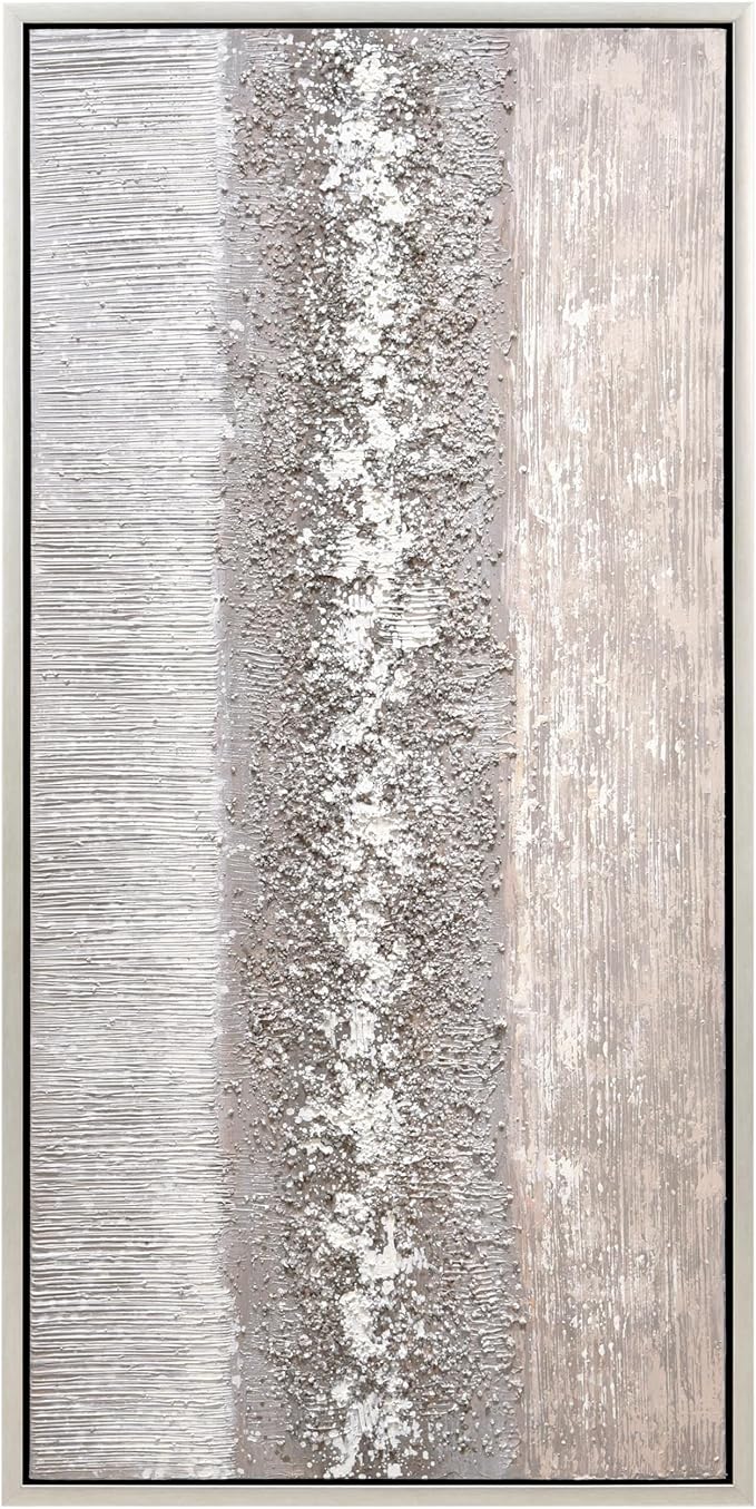 Empire Art Direct Tranquil Horizon Textured Glitter Hand Painted Framed Canvas Wall Art, Ready to Hang, Living Room, Bedroom & Office, 24"x48"x1.5"