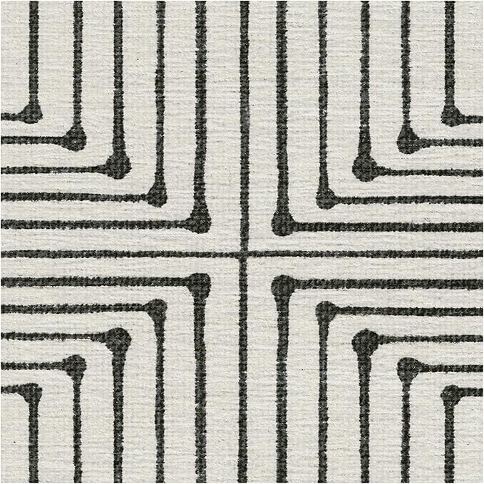 RUGGABLE x Jonathan Adler Machine Washable Modern Area Rug – Inkdrop Black & Ivory 9x12, Stain-Resistant, Non-Slip – Large Rugs for Living Room, Bedroom, Hallway, Entryway & Office–with Standard Pad