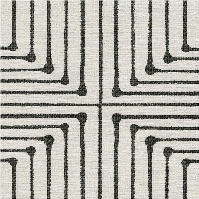 RUGGABLE x Jonathan Adler Machine Washable Modern Area Rug – Inkdrop Black & Ivory 5x7, Stain-Resistant, Non-Slip – Medium Rugs for Living Room, Bedroom, Hallway, Entryway & Office–with Cushioned Pad
