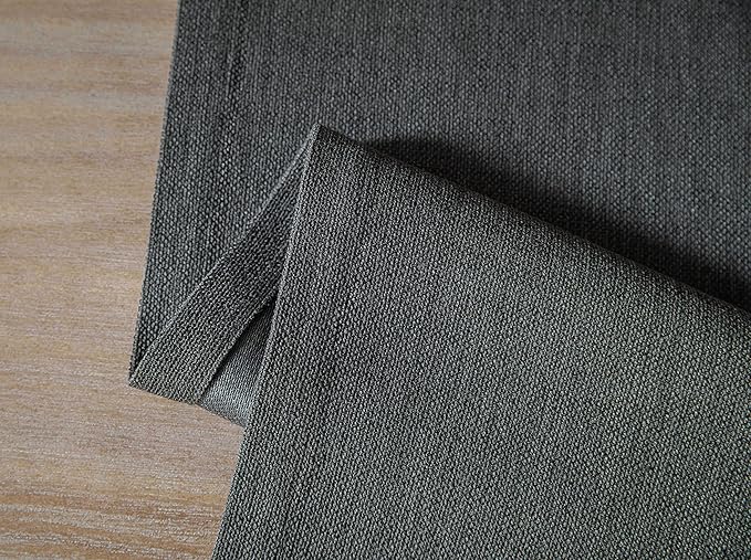 ZeeMart Burlap Style Farmhouse Table Runners 60 Inches Long, Grey Rustic Woven Dining Table Runner for Everyday Use, 14x60 Inches, Graphite Grey