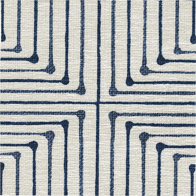 RUGGABLE x Jonathan Adler Machine Washable Modern Runner Rug – Inkdrop Slate Blue 2.5x10, Stain-Resistant, Non-Slip – Washable Rug for Hallway, Entryway, Living Room & Kitchen–with Standard Pad