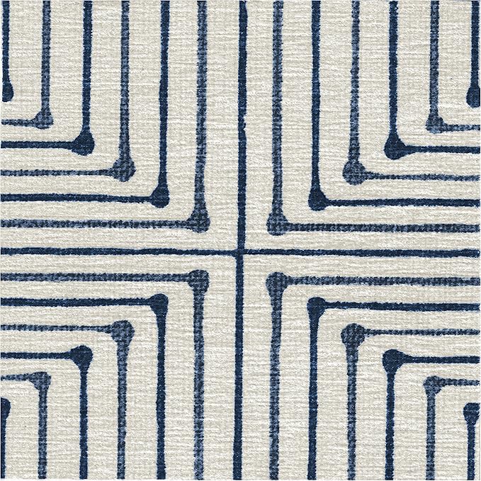 RUGGABLE x Jonathan Adler Machine Washable Modern Runner Rug – Inkdrop Slate Blue 2.5x10, Stain-Resistant, Non-Slip – Washable Rug for Hallway, Entryway, Living Room & Kitchen–with Cushioned Pad