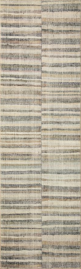 Loloi Chris Loves Julia Humphrey Collection HUM-01 Natural/Moss 2'-3'' x 9'-6'', .38" Pile Height, Runner Rug feat. CloudPile