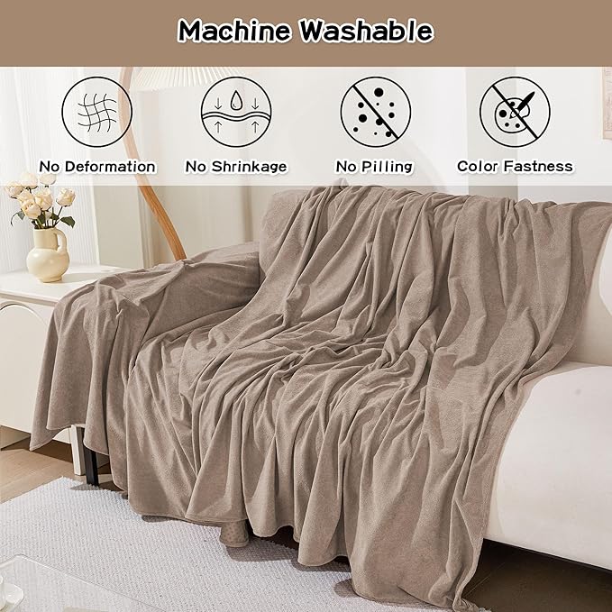MEETSKY Couch Cover for 2 Cushion Sofa, Washable Cat Scratch Proof Sofa Covers Love Seat L Shape Soft Sectional Sofa Slipcover Furniture Protector for Dogs Pets Kids, 71" x 118", Khaki