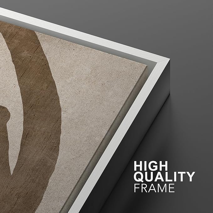 SIGNWIN Framed Canvas Print Wall Art Set Natural Flow Abstract Earth Tone Organic Shapes Cozy Neutral Minimal Decorative Nordic Zen Bohemian for Living Room, Bedroom, Office - 24"x36"x2 White