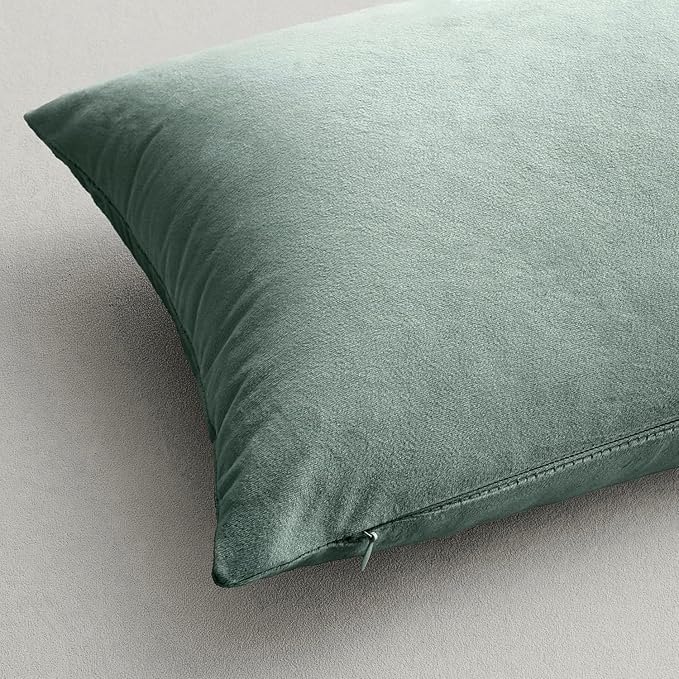 MIULEE Velvet Throw Pillow Covers 18x18 Inch Pack of 2,Soft Solid Decorative Pillowcases Modern Luxury Home Decor for Couch Sofa Bedroom Livingroom,Blue Aqua Haze