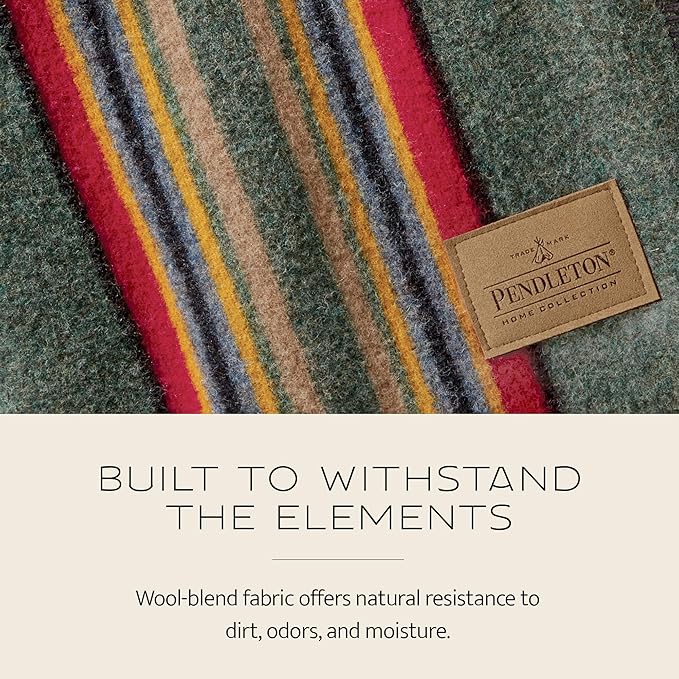 Pendleton Yakima Throw 54" x 66" - Wool Cotton, Soft and Durable Wool Throw for Home and Travel - Lake