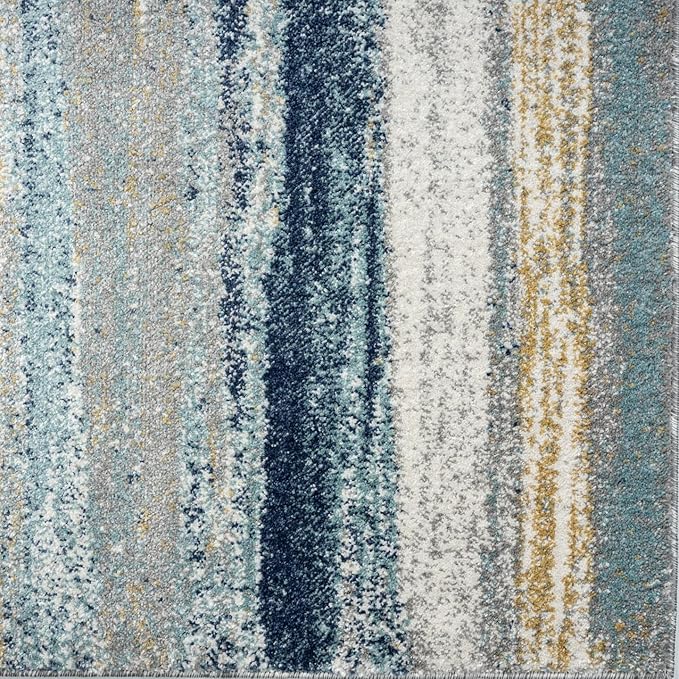 LUXE WEAVERS Rug Modern Area Rug Stain Resistant, Yellow and Blue/Size 6x9