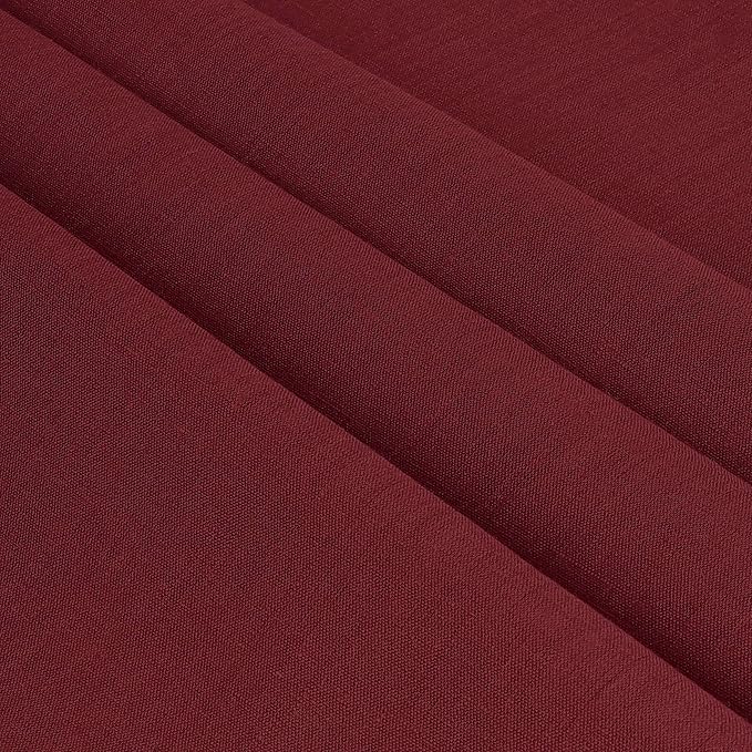 D'Moksha Homes Dark Red Linen Tablecloth 60 x 120 Inch - 100% Pure Linen Hemstitch Tablecloth for Rectangle Tables - Classic Hemstitch, Machine Washable Table Cloth for Thanksgiving, Christmas