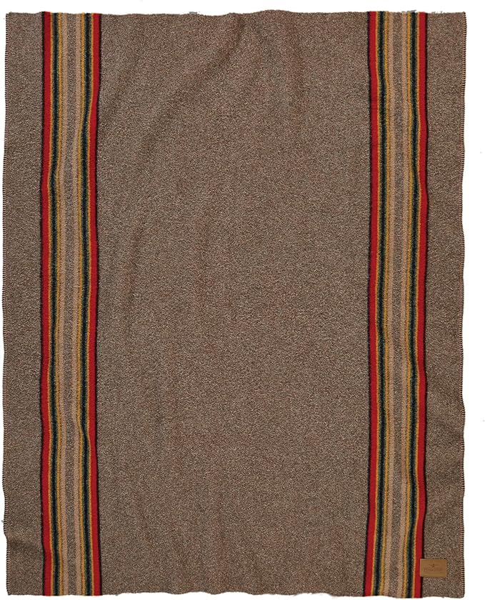 Pendleton Yakima Throw 54" x 66" - Wool Cotton, Soft and Durable Wool Throw for Home and Travel - Mineral Umber
