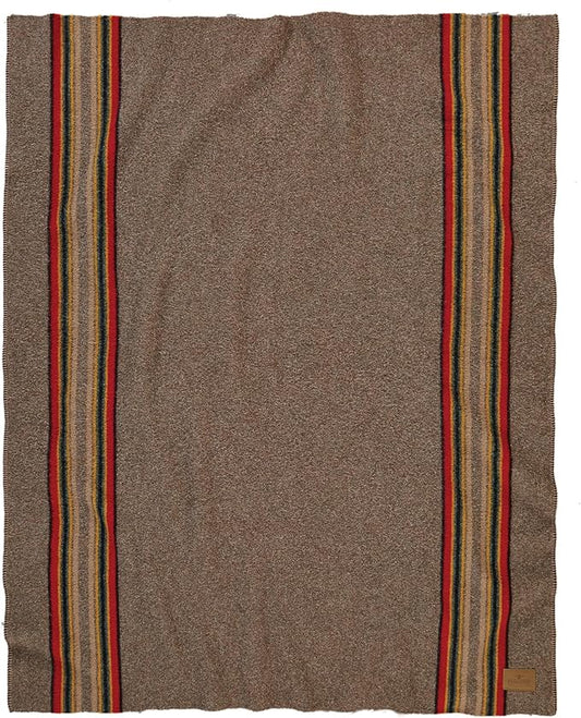 Pendleton Yakima Throw 54" x 66" - Wool Cotton, Soft and Durable Wool Throw for Home and Travel - Mineral Umber