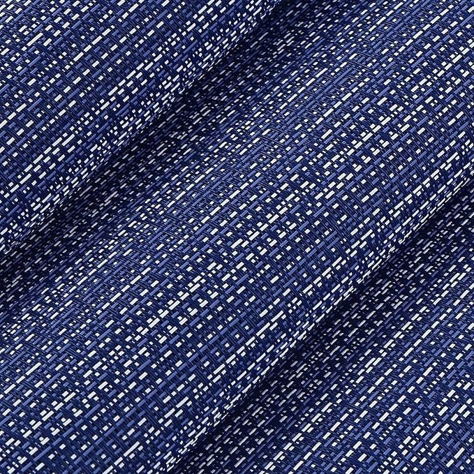 AHHFSMEI Placemats for Dining Table Set of 8 Woven Vinyl Plastic Place Mats Non-Slip Heat Insulation Stain Resistant Table Mats Washable Easy Clean Placemats (Multi Blue)
