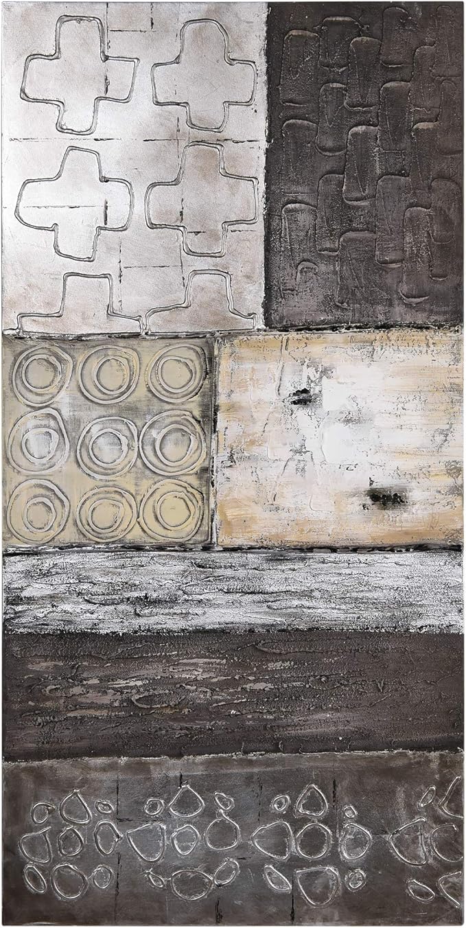 Empire Art Direct "Stacked 2" Original Textured Metallic Oil Painting by Martin Edwards