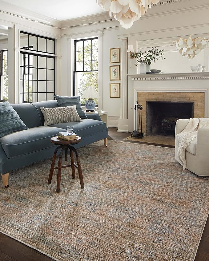 Loloi Jean Stoffer Katherine Collection KES-04 Copper/Steel 2'-7'' x 8'-0'', .25" Pile Height, Runner Rug