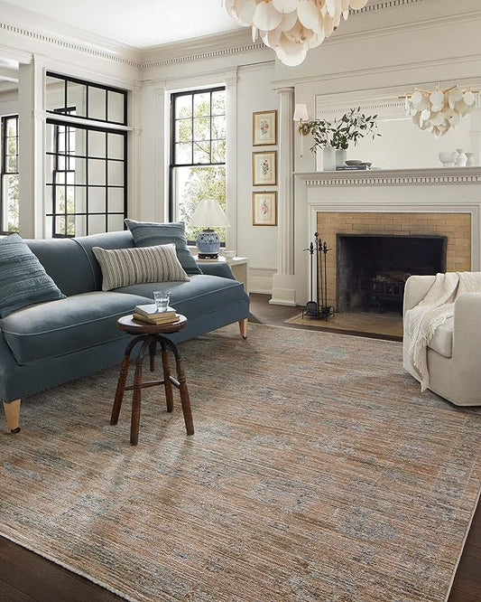 Loloi Jean Stoffer Katherine Collection KES-04 Copper/Steel 5'-3'' x 7'-9'', .25" Pile Height, Area Rug