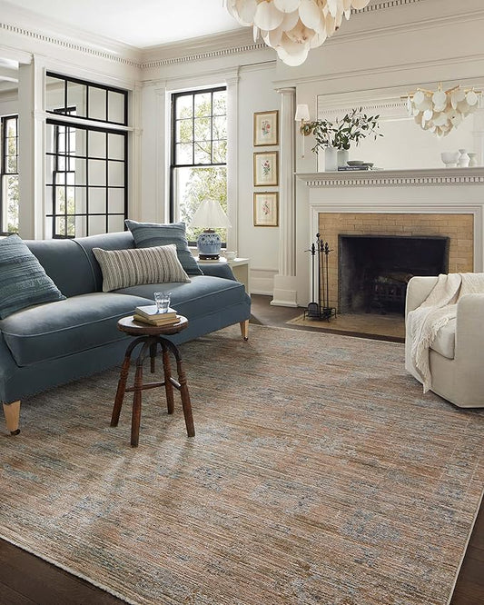 Loloi Jean Stoffer Katherine Collection KES-04 Copper/Steel 9'-6'' x 13'-1'', .25" Pile Height, Area Rug