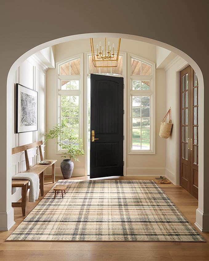 Loloi Chris Loves Julia Humphrey Collection HUM-02 Ivory/Multi 3'-6'' x 5'-6'', .38" Pile Height, Accent Rug feat. CloudPile