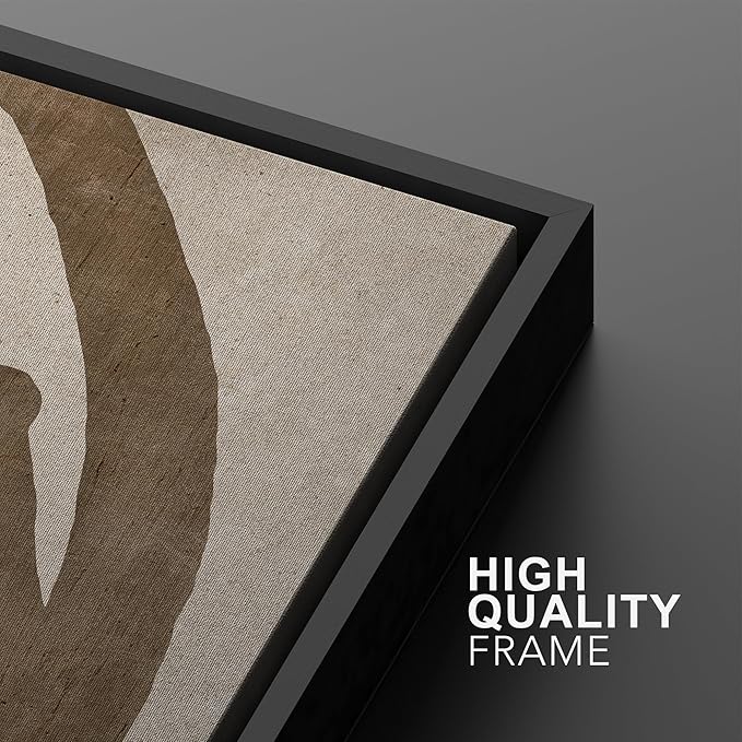 SIGNWIN Framed Canvas Print Wall Art Set Natural Flow Abstract Earth Tone Organic Shapes Cozy Neutral Minimal Decorative Nordic Zen Bohemian for Living Room, Bedroom, Office - 24"x36"x2 Black