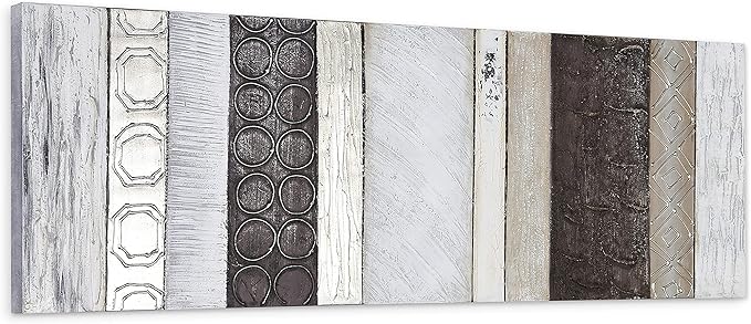 Empire Art Direct Abstract Wall Art Textured Hand Painted Canvas by Martin Edwards, Unframed, 60" x 20", Topographic