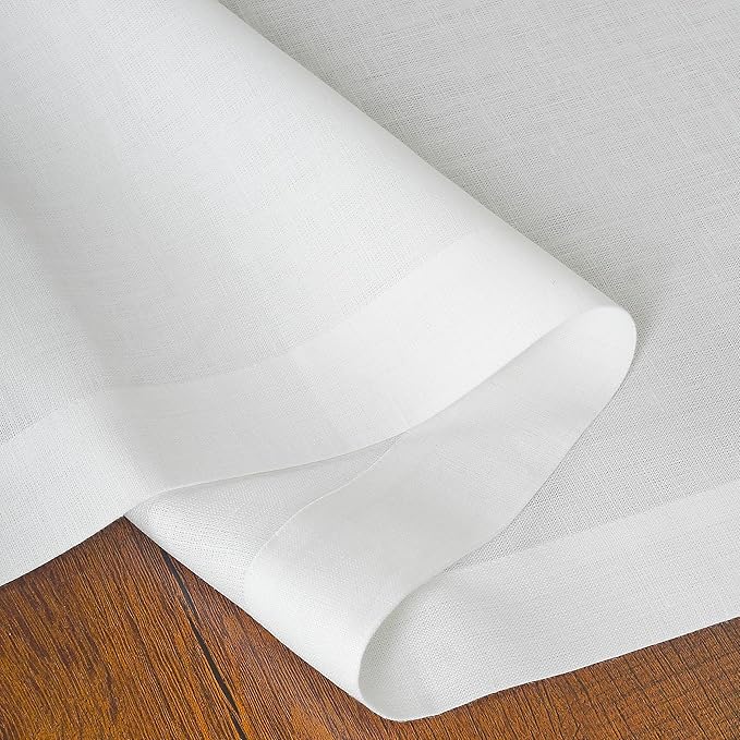 D'Moksha Homes Linen White Table Runner 72 Inches Long - 100% Pure Linen 14 x 72 Inch Table Runner for Dining, Fall, Thanksgiving, Christmas, Holiday - Machine Washable