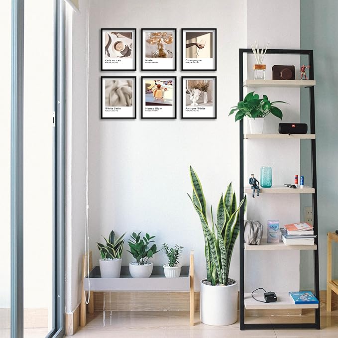 Luodroduo Fashion Wall Art Prints Set of 6 Modern Nordic Aesthetic Minimalist Wall Decor Comfortable Beige Canvas Poster for Corridor Living Room Bedroom Decoration (A, 8"x10" UNFRAMED)