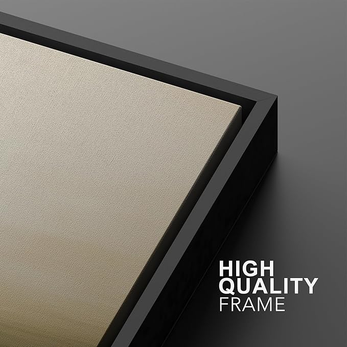SIGNWIN Framed Canvas Print Wall Art Set Golden Horizon Mist Neutral Beige and Olive Gradient Abstract Landscape Zen Bohemian for Living Room, Bedroom, Office - 24"x36"x2 BLACK