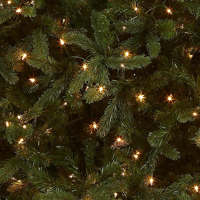 National Tree Company Pre-Lit 'Feel Real' Artificial Giant Full Downswept Christmas Tree, Green, Douglas Fir, White Lights, Includes Stand, 12 feet