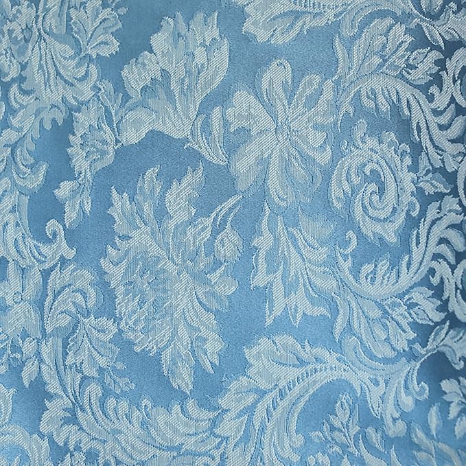 Ultimate Textile -10 Pack- Miranda 60 x 144-Inch Rectangular Damask Tablecloth - Jacquard Weave, Slate Blue