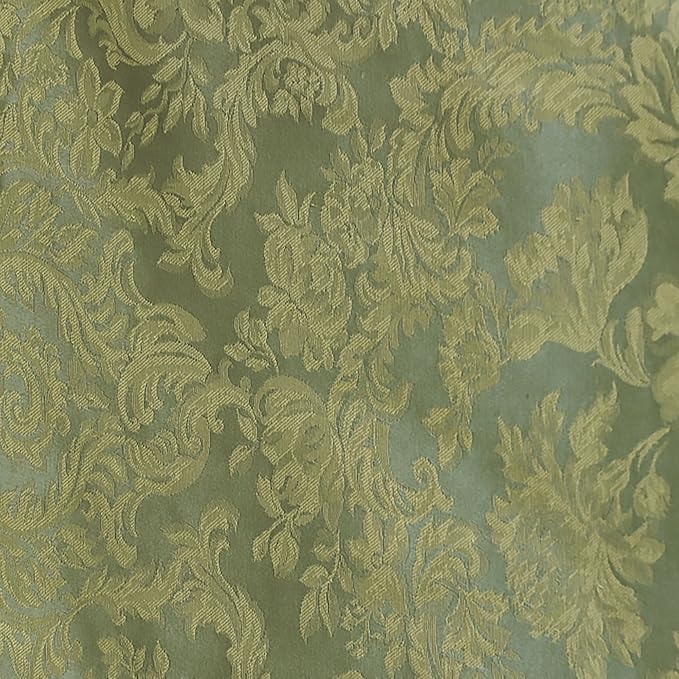 Ultimate Textile -5 Pack- Miranda 60 x 144-Inch Rectangular Damask Tablecloth - Jacquard Weave, Sage Green