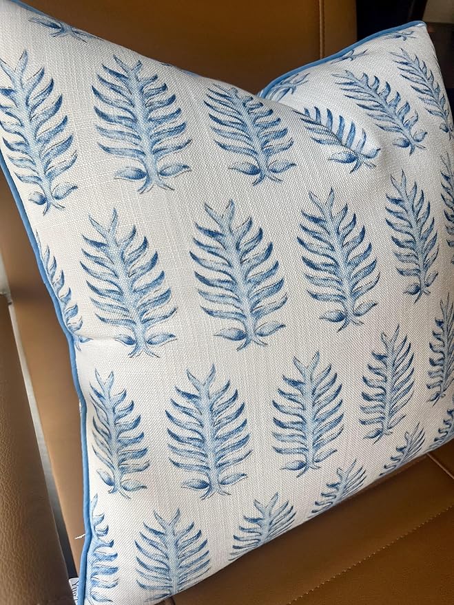 Marcus Printed Decorative Square Accent Throw Pillow Cover - Decor for Living Room, Sofa, Chair, Patio, Car, Balcony, Bench, Porch, Nursery, Office, Bedroom - 18x18 Inches, Blue