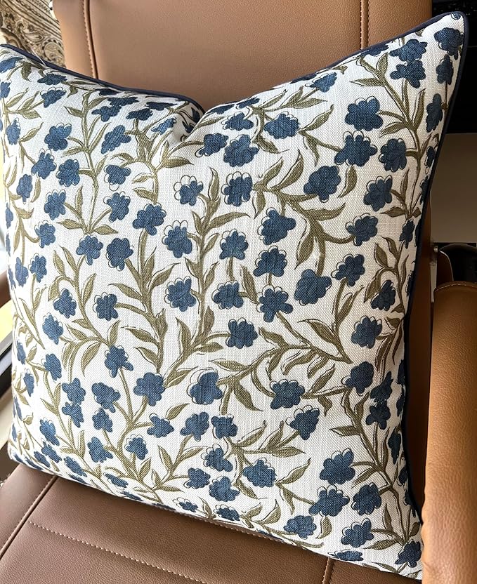 Cullum Floral Printed Decorative Square Accent Throw Pillow Cover - Decor for Living Room, Sofa, Chair, Patio, Car, Balcony, Bench, Porch, Nursery, Office, Bedroom - 20x20 Inches