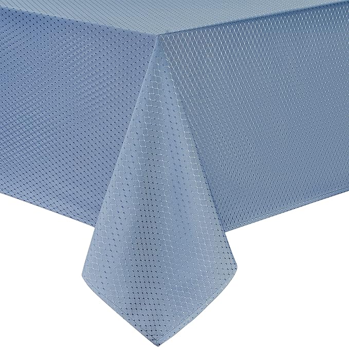 Rectangle Table Cloth Linen Farmhouse Stainproof Waterproof Washable Polyester Oblong Rectangular Fabric Table Cover for Kitchen Dining Dinner (Light Blue, 60 X 120 Inch)